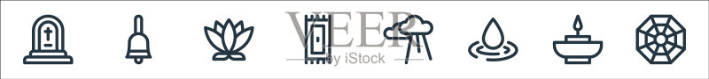 精神线图标线性集合图标素材