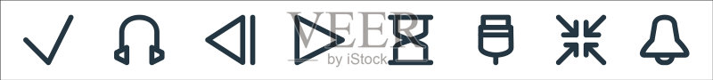 用户界面线图标线性设置质量线图标素材