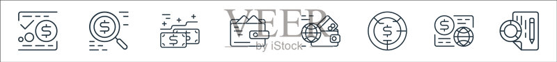 商务金融线性图标集图标素材