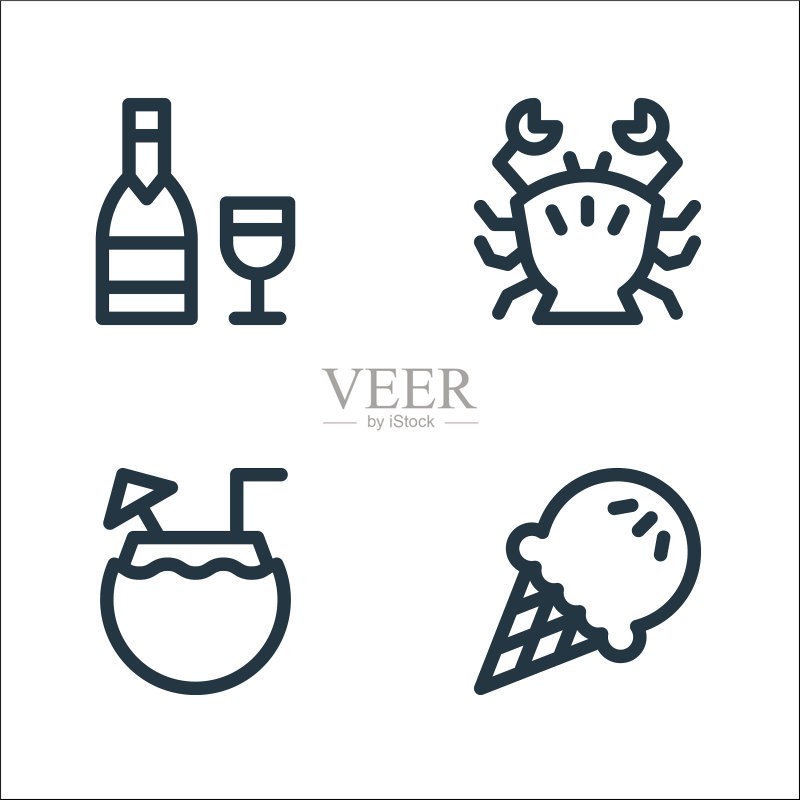 美食线性图标合集图标素材