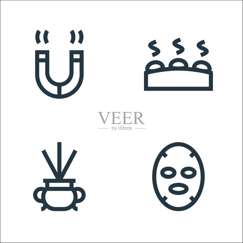 草药线性图标图标素材