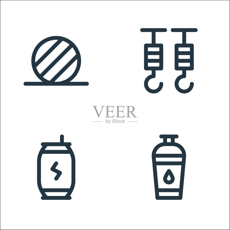 普拉提线性图标合集图标素材