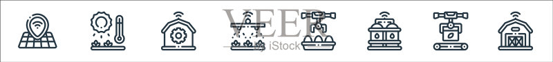 智能农场线图标线性设置质量线设置图标素材