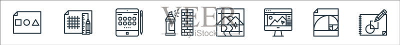 图形设计线图标线性设置质量线图标素材