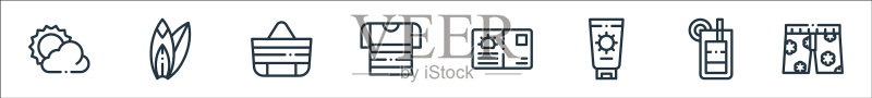 夏季线性图标质量合集图标素材