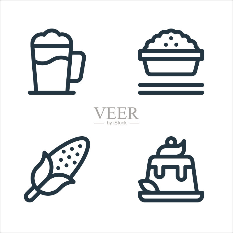 美食线性图标合集图标素材