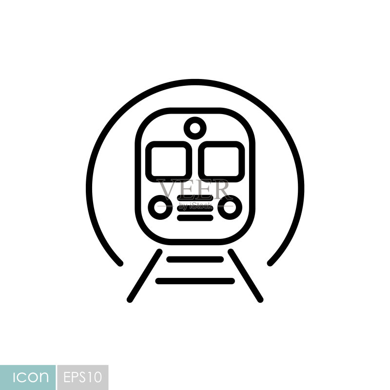 地铁列车扁平图标图标素材