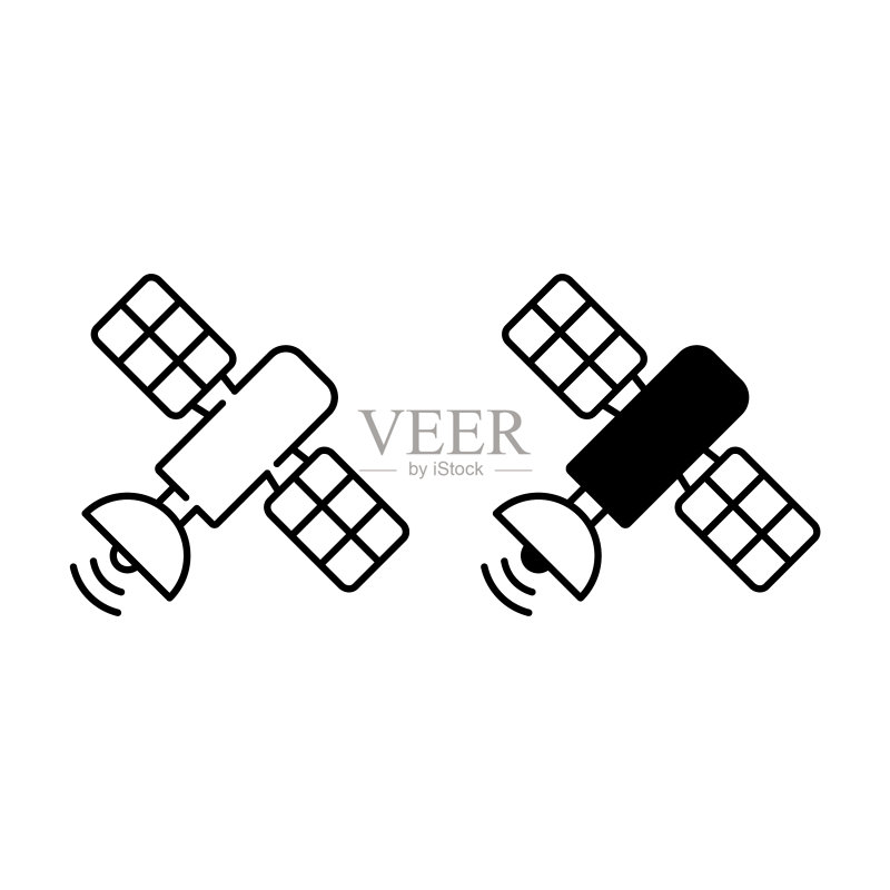 卫星轮廓和标志图标图标素材