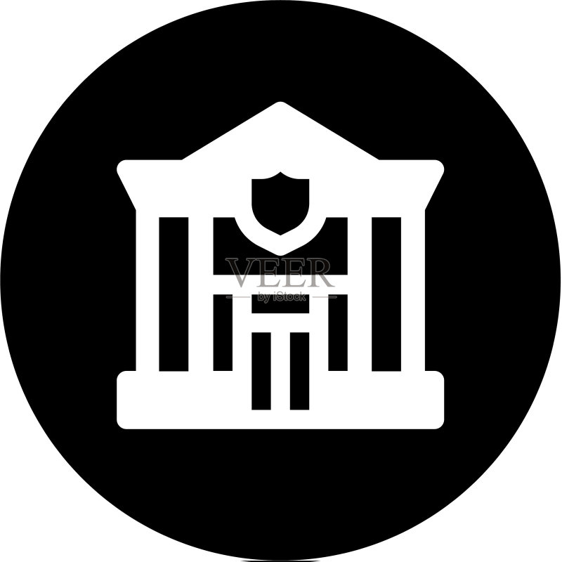 警察局黑色图标图标素材