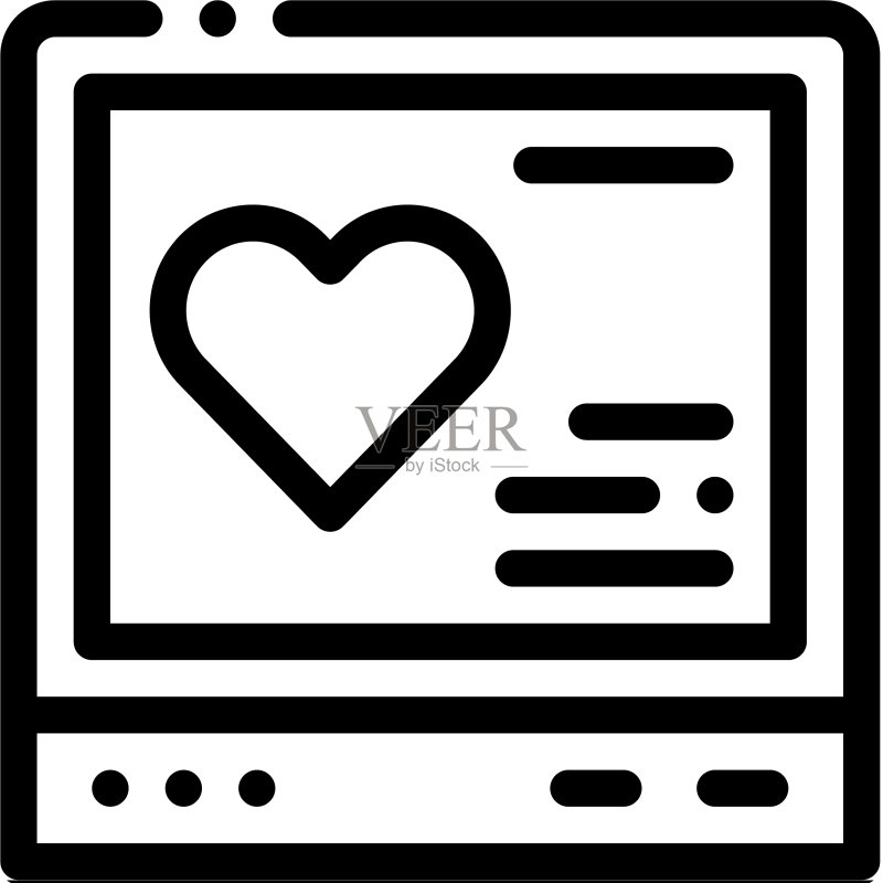 心电图设备图标轮廓图标素材