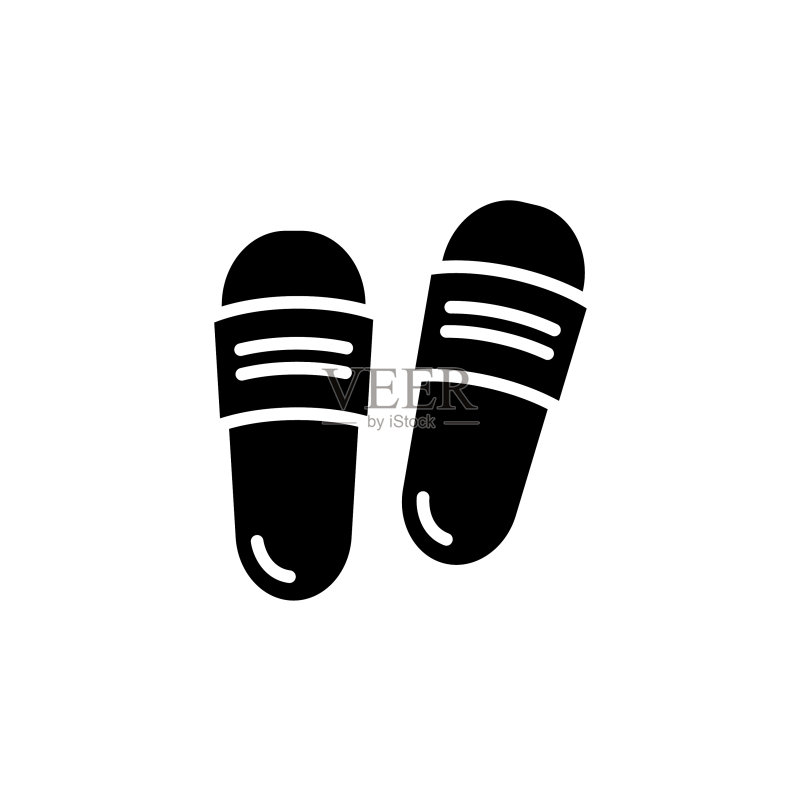 拖鞋图标和人字拖标志图标素材