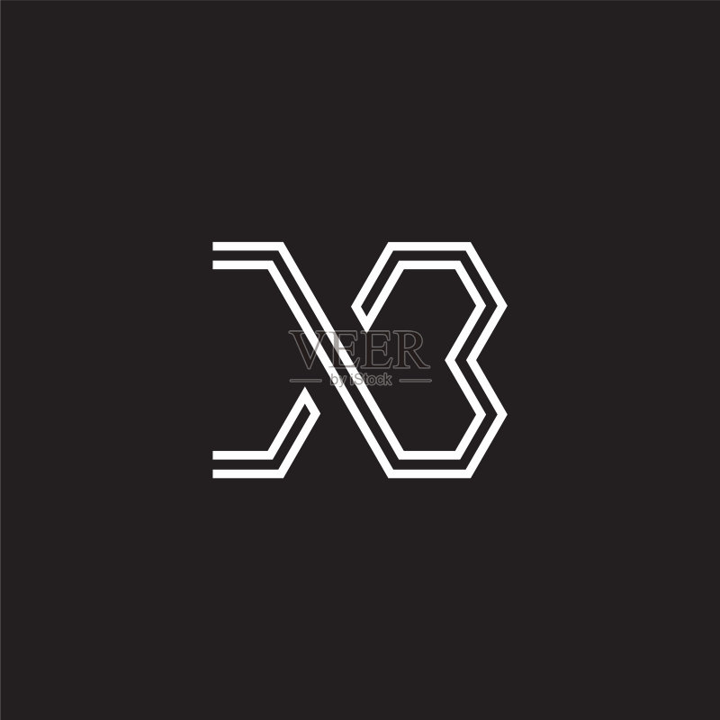 字母XB简约重叠线条logo图标素材