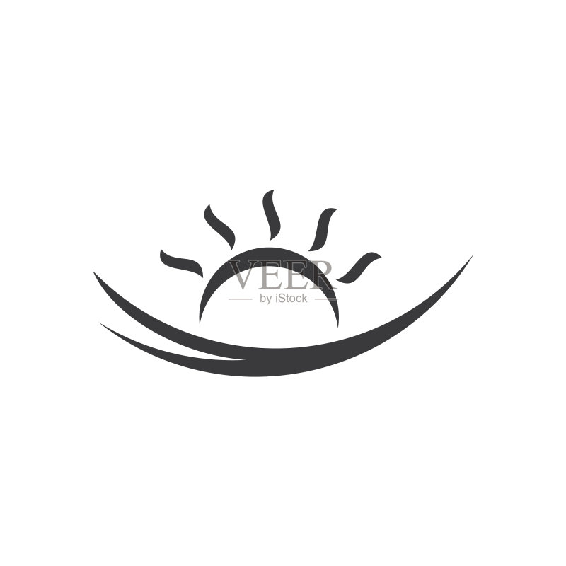 阳光海浪简约标识单字母logo图标素材