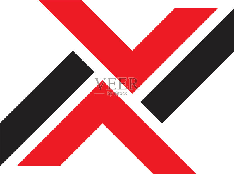 字母V N反向箭头几何标志图标素材