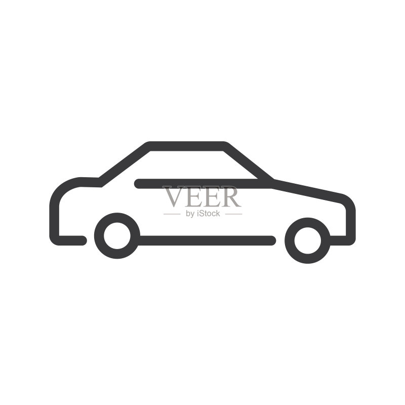 汽车黑线图标矢量图图标素材