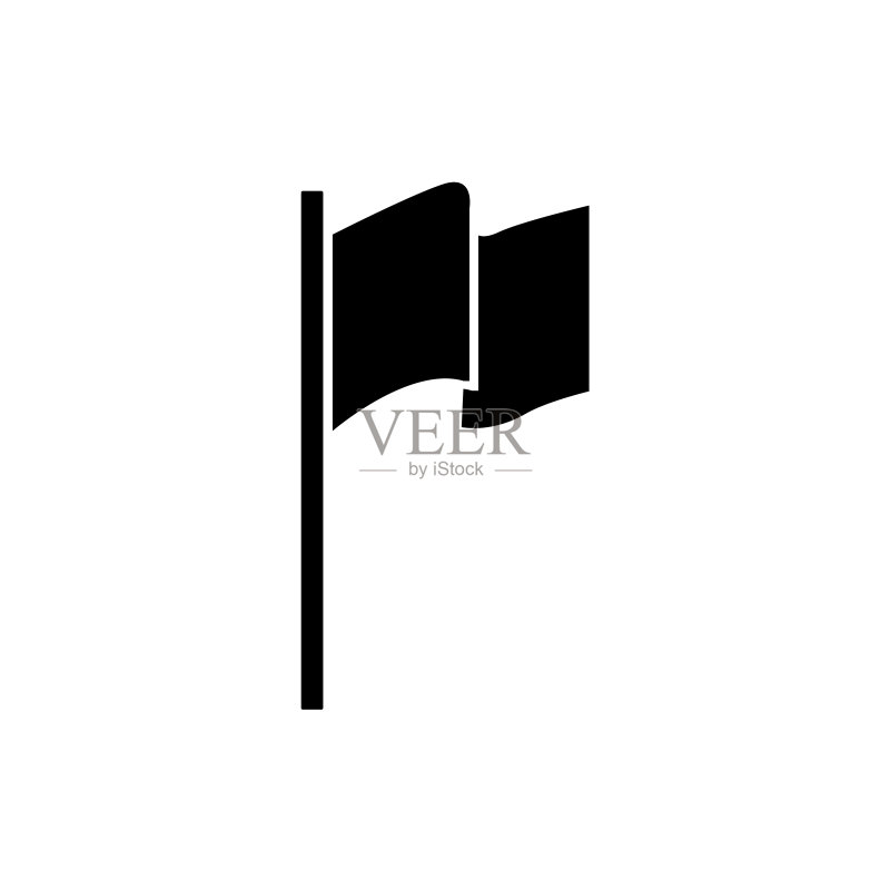 旗帜图标,logo在白色背景上隔离图标素材