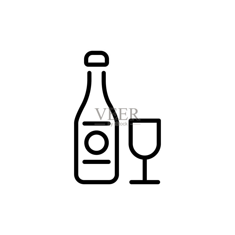 香槟酒图标矢量图,标志图标素材