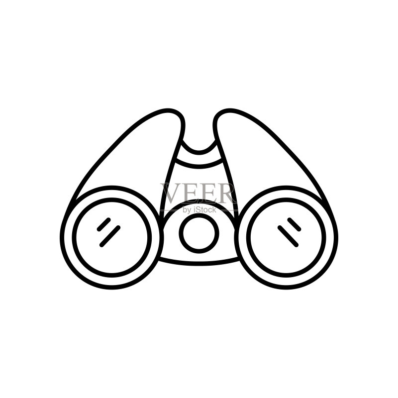 双筒望远镜露营探险图标矢量插画图标素材