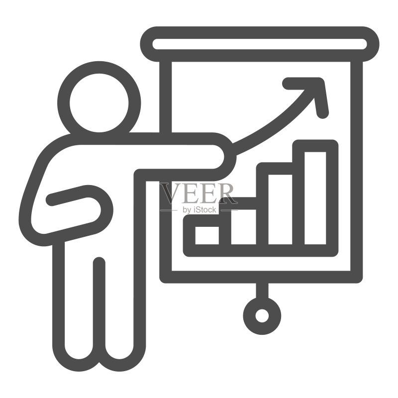 商务演示统计数据线条图标图标素材