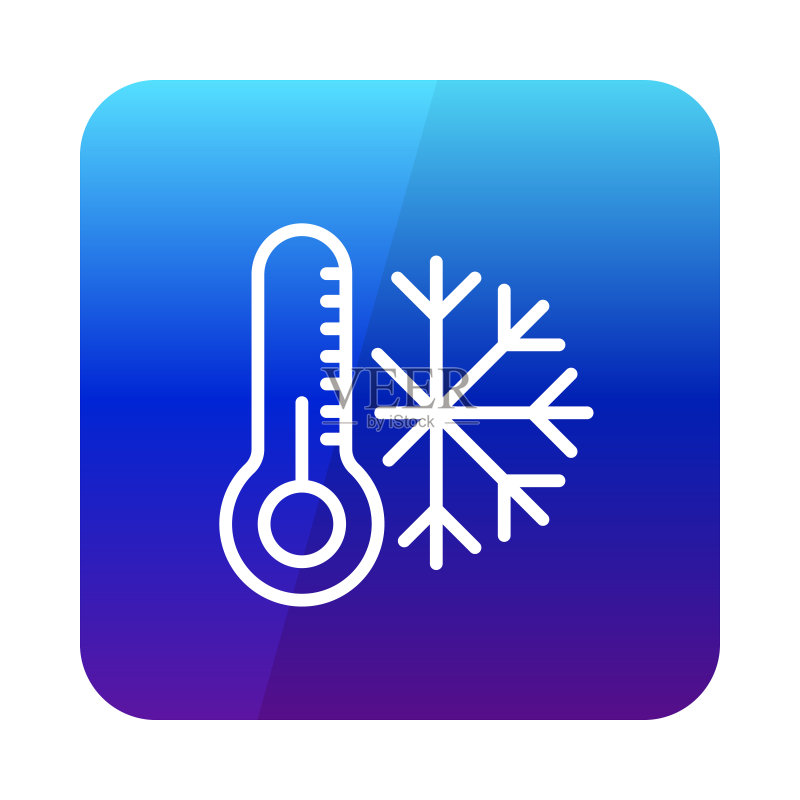 温度计和雪花图标,寒冷的温度计图标素材