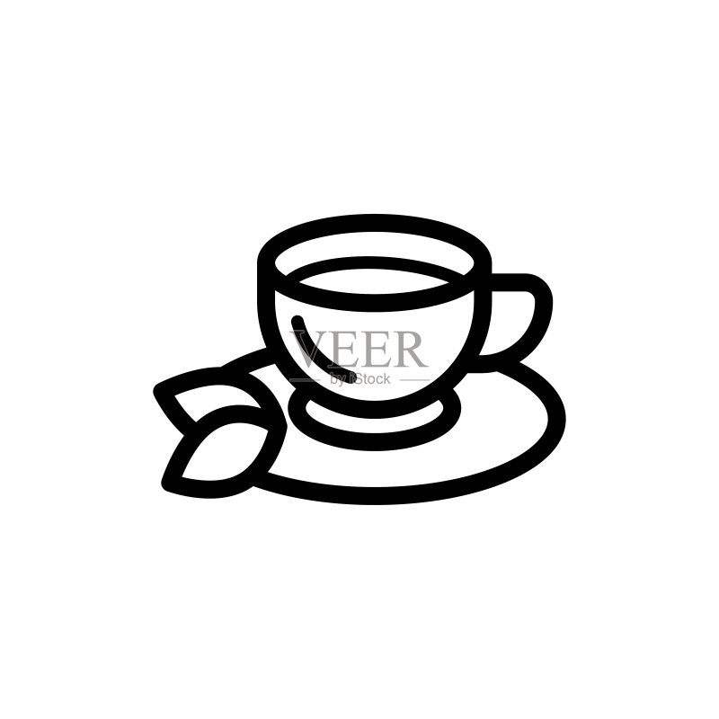时尚的茶杯图标矢量设计图标素材
