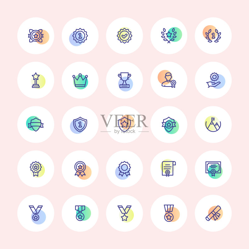 奖励与成功线条图标图标素材