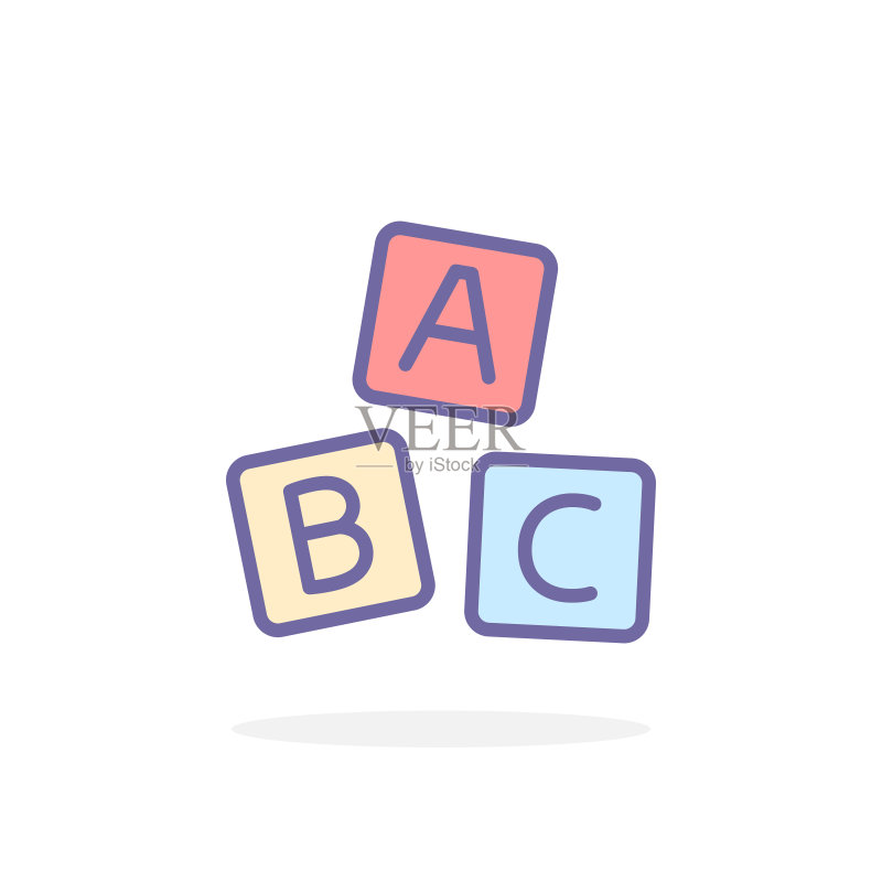 ABC积木图标(填充轮廓样式)图标素材