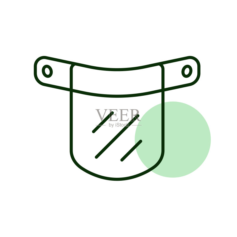 塑料防护面罩矢量图标图标素材