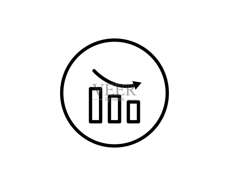下降图表线条图标图标素材