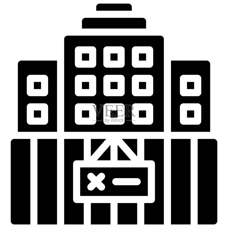 已关闭的酒店图标,破产相关矢量图图标素材