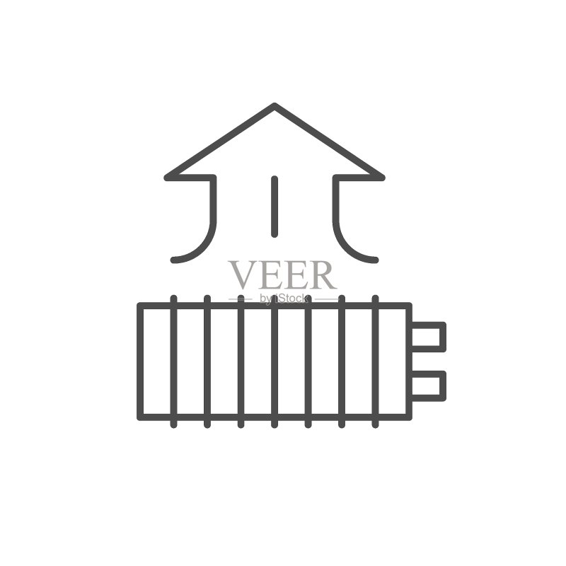 暖气散热器线条轮廓图标图标素材