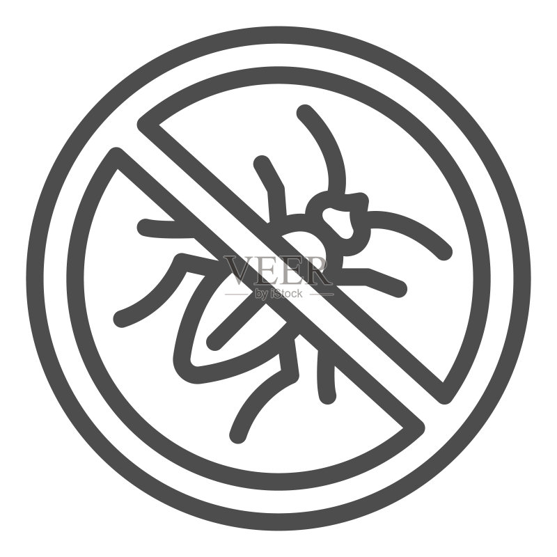 无昆虫害虫防治线图标图标素材