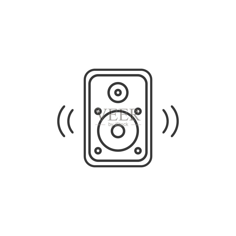 音响音乐扬声器线性图标。适用于网站、网页设计、移动应用和信息图表的简单图标元素图标素材