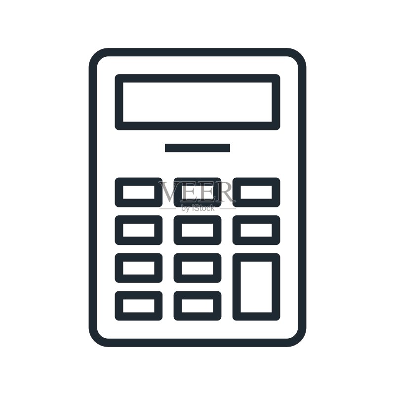 会计数学计算器矢量线性图标图标素材