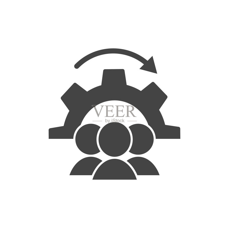 白色背景上的工作流程矢量图标图标素材