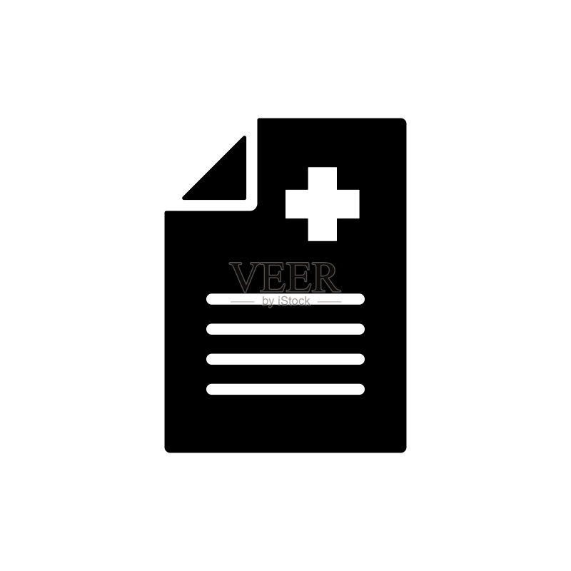 医疗报告临床记录矢量字形图标图标素材