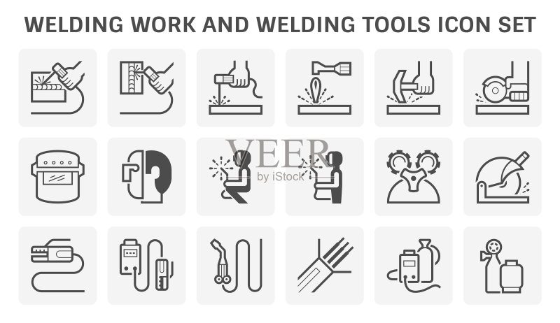 焊接工作和焊接工具图标设计图标素材