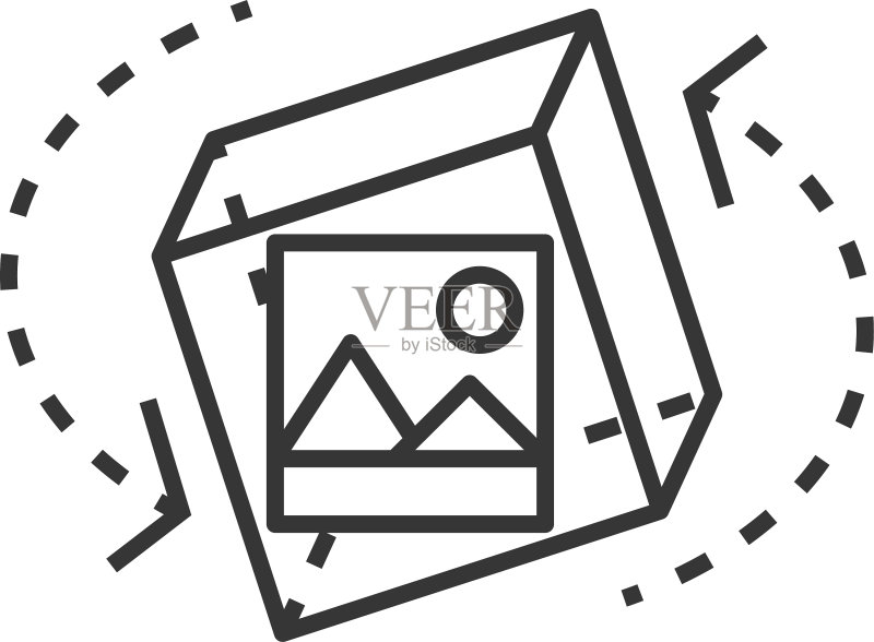 360度虚拟旅行线条相机图标图标素材
