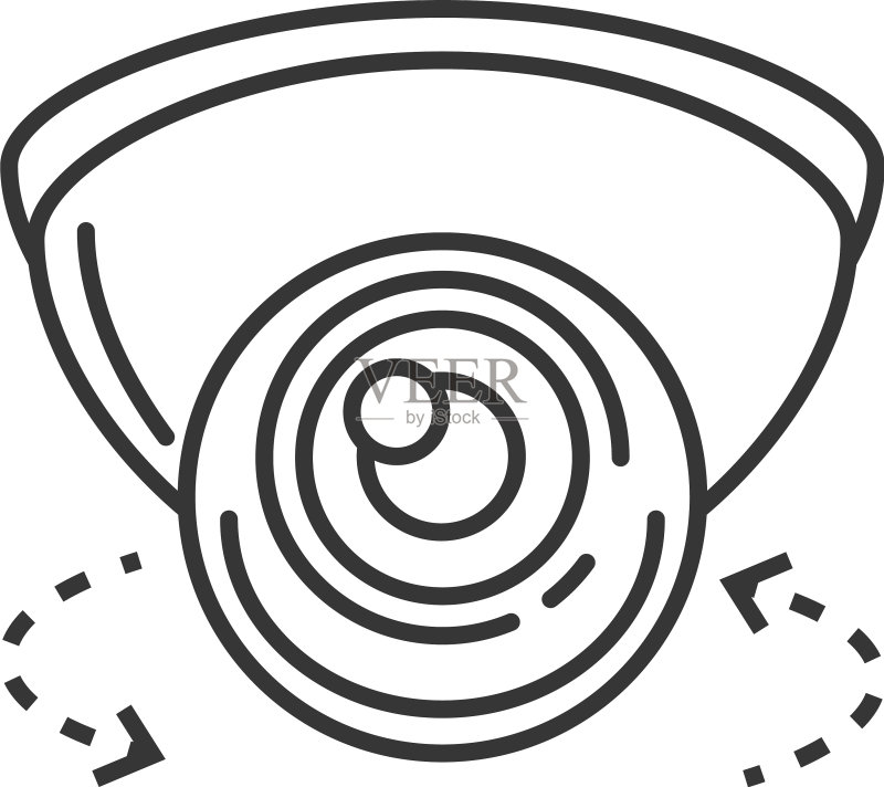360度虚拟旅行线条相机图标图标素材