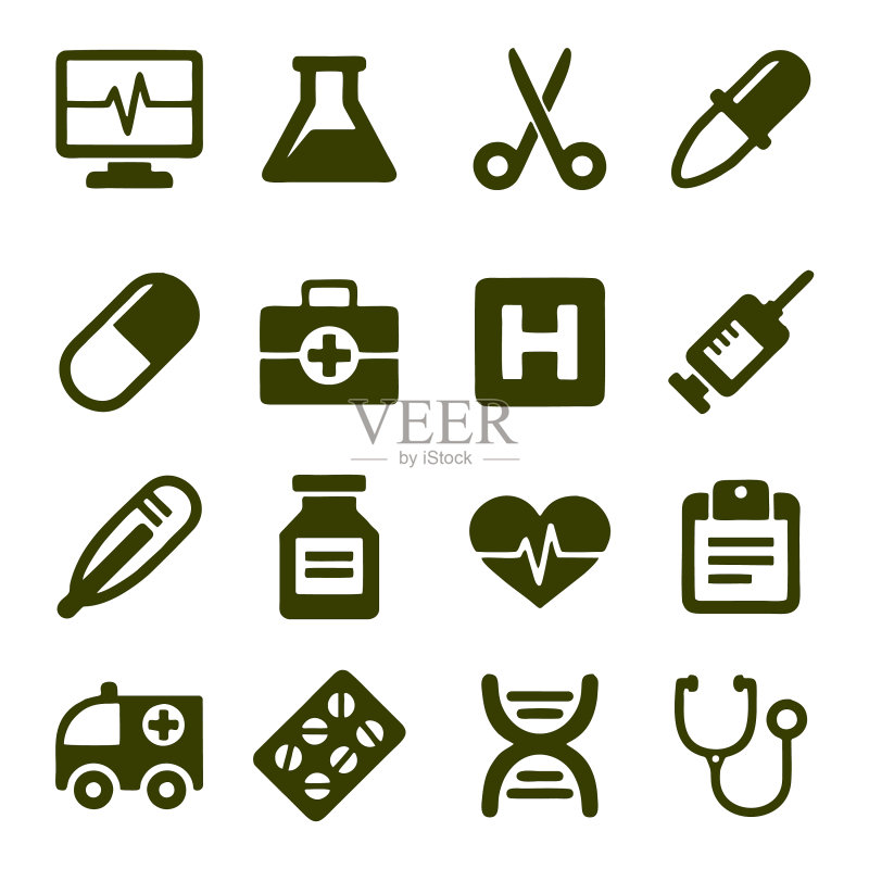 医药健康符号轮廓Web图标图标素材