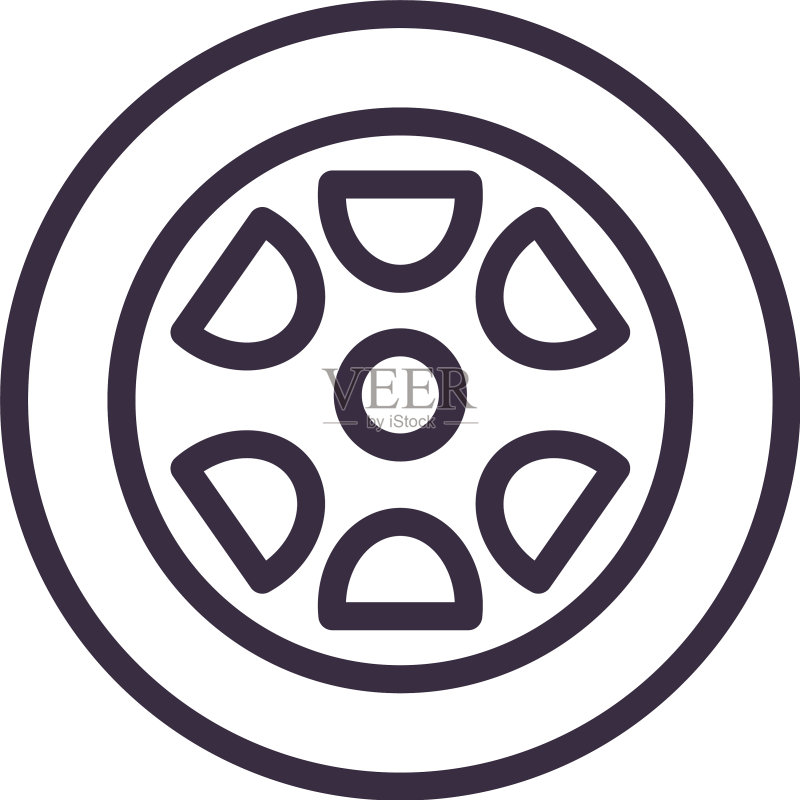 汽车车轮线条风格图标设计图标素材