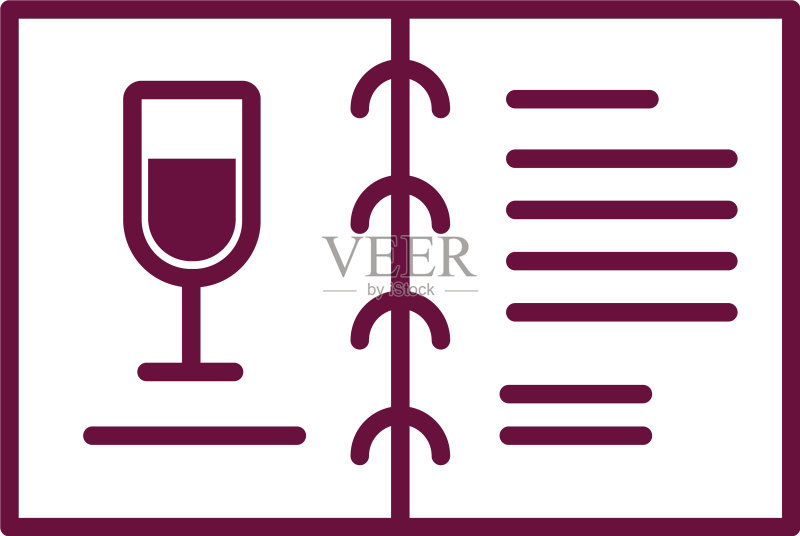 菜单卡线条风格酒杯饮品图标图标素材