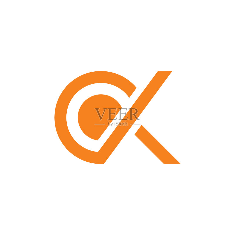 字母CK圆形几何线条标志图标素材