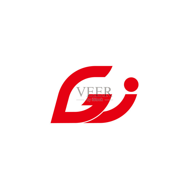 抽象字母GJ几何箭头线条logo图标素材
