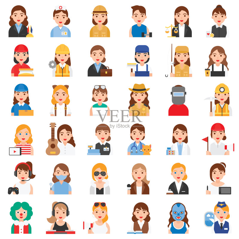 女性职业图标集2图标素材
