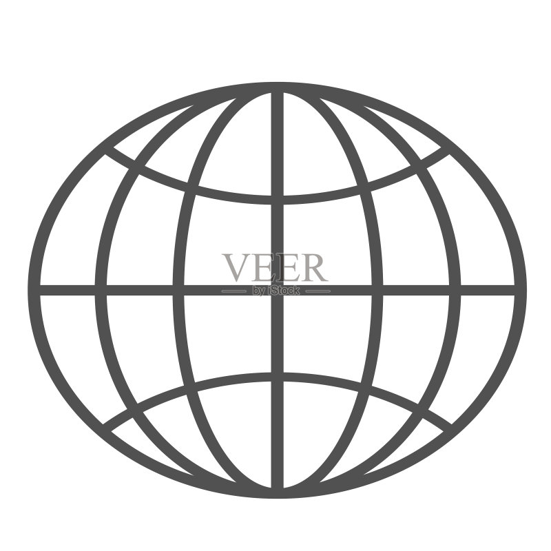 椭圆地球仪世界符号图标图标素材