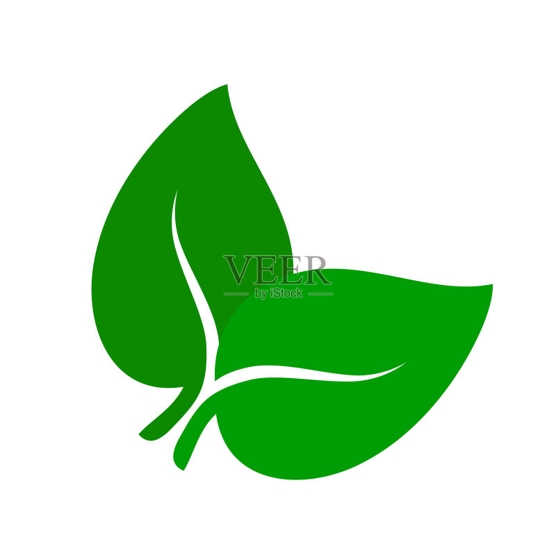 白色背景上的树叶图标元素图标素材