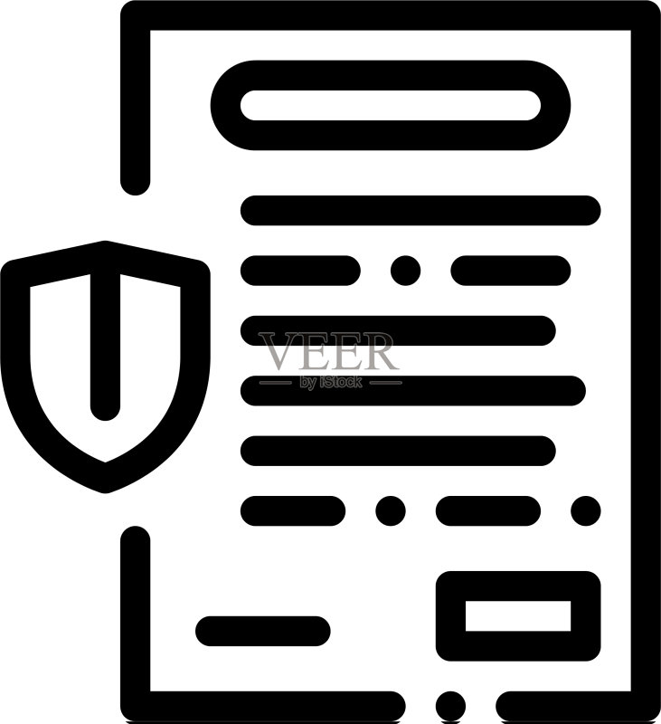 保险合同线框图标图标素材