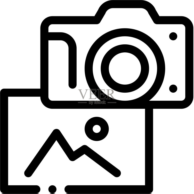 照片画廊图标轮廓图标素材