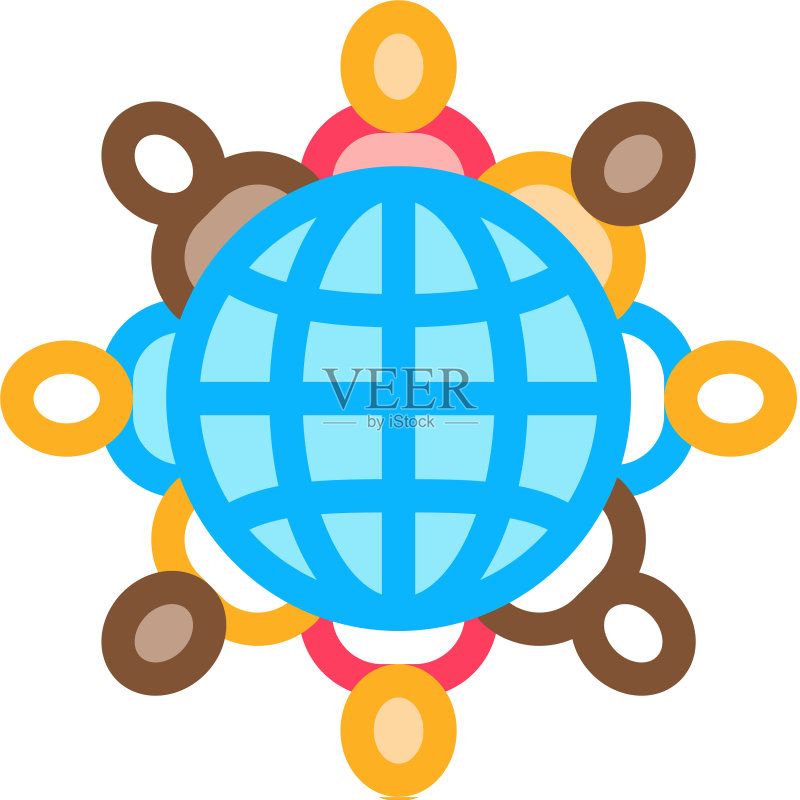 世界种族容忍图标轮廓图标素材